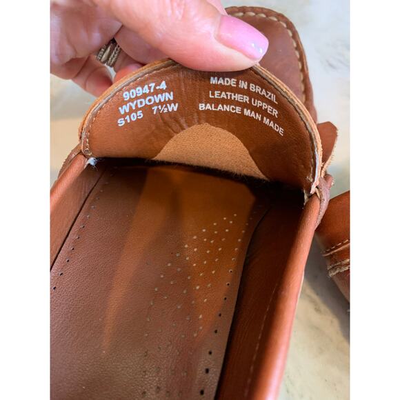 Vintage 90s Connie Lug Sole Leather Kiltie Loafers Brown 7.5 - Picture 7 of 8